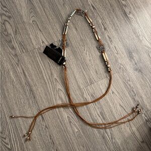 Elegant Silver and Brown Beaded belt